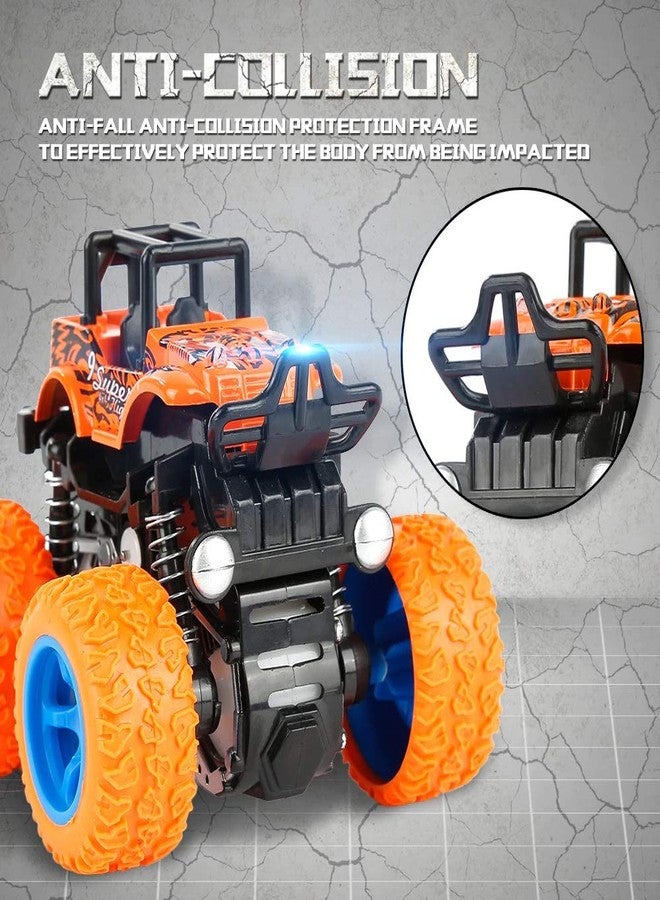 BRIJBAZAAR Mini Monster Trucks Friction Powered Cars for Kids, Toddler Toys Inertia Car Toys Pack 4 - Image 2